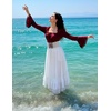 image:imageScarlet Darkness Maxi Skirts for Women Renaissance Long Flowy Tiered SkirtWhite