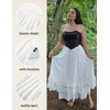 image:imageScarlet Darkness Maxi Skirts for Women Renaissance Long Flowy Tiered SkirtWhite