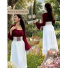 image:imageScarlet Darkness Maxi Skirts for Women Renaissance Long Flowy Tiered SkirtWhite