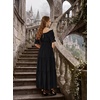 image:imageScarlet Darkness Off Shoulder Puff Sleeve Renaissance Cottage Pirate DressBlack
