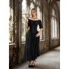 image:imageScarlet Darkness Off Shoulder Puff Sleeve Renaissance Cottage Pirate DressBlack
