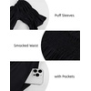 image:imageScarlet Darkness Off Shoulder Puff Sleeve Renaissance Cottage Pirate DressBlack