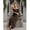 image:imageScarlet Darkness Off Shoulder Puff Sleeve Renaissance Cottage Pirate DressDark Brown