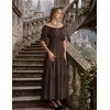 image:imageScarlet Darkness Off Shoulder Puff Sleeve Renaissance Cottage Pirate DressDark Brown