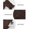image:imageScarlet Darkness Off Shoulder Puff Sleeve Renaissance Cottage Pirate DressDark Brown