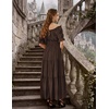 image:imageScarlet Darkness Off Shoulder Puff Sleeve Renaissance Cottage Pirate DressDark Brown