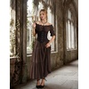 image:imageScarlet Darkness Off Shoulder Puff Sleeve Renaissance Cottage Pirate DressDark Brown
