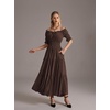 image:imageScarlet Darkness Off Shoulder Puff Sleeve Renaissance Cottage Pirate DressDark Brown