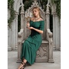 image:imageScarlet Darkness Off Shoulder Puff Sleeve Renaissance Cottage Pirate DressDark Green