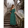 image:imageScarlet Darkness Off Shoulder Puff Sleeve Renaissance Cottage Pirate DressDark Green