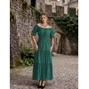 image:imageScarlet Darkness Off Shoulder Puff Sleeve Renaissance Cottage Pirate DressDark Green