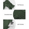 image:imageScarlet Darkness Off Shoulder Puff Sleeve Renaissance Cottage Pirate DressOlive