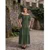 image:imageScarlet Darkness Off Shoulder Puff Sleeve Renaissance Cottage Pirate DressOlive