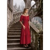 image:imageScarlet Darkness Off Shoulder Puff Sleeve Renaissance Cottage Pirate DressRed