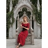 image:imageScarlet Darkness Off Shoulder Puff Sleeve Renaissance Cottage Pirate DressRed