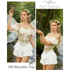 image:imageScarlet Darkness Off the Shoulder Tops for Women Renaissance Pirate ShirtBeige