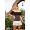 image:imageScarlet Darkness Off the Shoulder Tops for Women Renaissance Pirate ShirtDark Brown