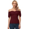 image:imageScarlet Darkness Off the Shoulder Tops for Women Renaissance Pirate ShirtDark Red