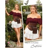 image:imageScarlet Darkness Off the Shoulder Tops for Women Renaissance Pirate ShirtDark Red