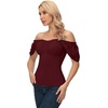 image:imageScarlet Darkness Off the Shoulder Tops for Women Renaissance Pirate ShirtDark Red