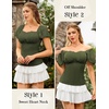image:imageScarlet Darkness Off the Shoulder Tops for Women Renaissance Pirate ShirtOlive Green