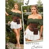 image:imageScarlet Darkness Off the Shoulder Tops for Women Renaissance Pirate ShirtOlive Green