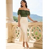 image:imageScarlet Darkness Off the Shoulder Tops for Women Renaissance Pirate ShirtOlive Green