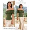 image:imageScarlet Darkness Off the Shoulder Tops for Women Renaissance Pirate ShirtOlive Green