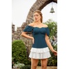 image:imageScarlet Darkness Off the Shoulder Tops for Women Renaissance Pirate ShirtPeacock Blue