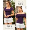 image:imageScarlet Darkness Off the Shoulder Tops for Women Renaissance Pirate ShirtPurple