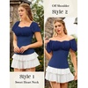 image:imageScarlet Darkness Off the Shoulder Tops for Women Renaissance Pirate ShirtRoyal Blue