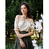 image:imageScarlet Darkness Peasant Blouse for Women Off Shoulder Cotton Summer TopsApricot