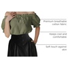 image:imageScarlet Darkness Peasant Blouse for Women Off Shoulder Cotton Summer TopsArmy Green