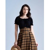 image:imageScarlet Darkness Peasant Blouse for Women Off Shoulder Cotton Summer TopsBlack