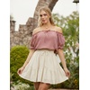 image:imageScarlet Darkness Peasant Blouse for Women Off Shoulder Cotton Summer TopsDusty Pink