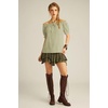image:imageScarlet Darkness Peasant Blouse for Women Off Shoulder Cotton Summer TopsGrass Green