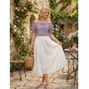 image:imageScarlet Darkness Peasant Blouse for Women Off Shoulder Cotton Summer TopsGrey Purple