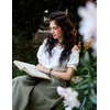 image:imageScarlet Darkness Peasant Blouse for Women Off Shoulder Cotton Summer TopsIvory