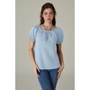 image:imageScarlet Darkness Peasant Blouse for Women Off Shoulder Cotton Summer TopsLight Blue