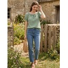 image:imageScarlet Darkness Peasant Blouse for Women Off Shoulder Cotton Summer TopsLight Green