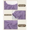 image:imageScarlet Darkness Peasant Blouse for Women Off Shoulder Cotton Summer TopsTaro Purple