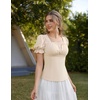 image:imageScarlet Darkness Peasant Tops for Women Puff Sleeve Renaissance ShirtApricot