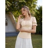 image:imageScarlet Darkness Peasant Tops for Women Puff Sleeve Renaissance ShirtApricot
