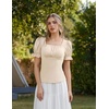 image:imageScarlet Darkness Peasant Tops for Women Puff Sleeve Renaissance ShirtApricot