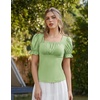 image:imageScarlet Darkness Peasant Tops for Women Puff Sleeve Renaissance ShirtBean Green