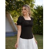 image:imageScarlet Darkness Peasant Tops for Women Puff Sleeve Renaissance ShirtBlack