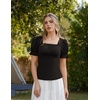 image:imageScarlet Darkness Peasant Tops for Women Puff Sleeve Renaissance ShirtBlack