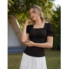 image:imageScarlet Darkness Peasant Tops for Women Puff Sleeve Renaissance ShirtBlack