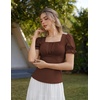 image:imageScarlet Darkness Peasant Tops for Women Puff Sleeve Renaissance ShirtBrown