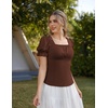 image:imageScarlet Darkness Peasant Tops for Women Puff Sleeve Renaissance ShirtBrown